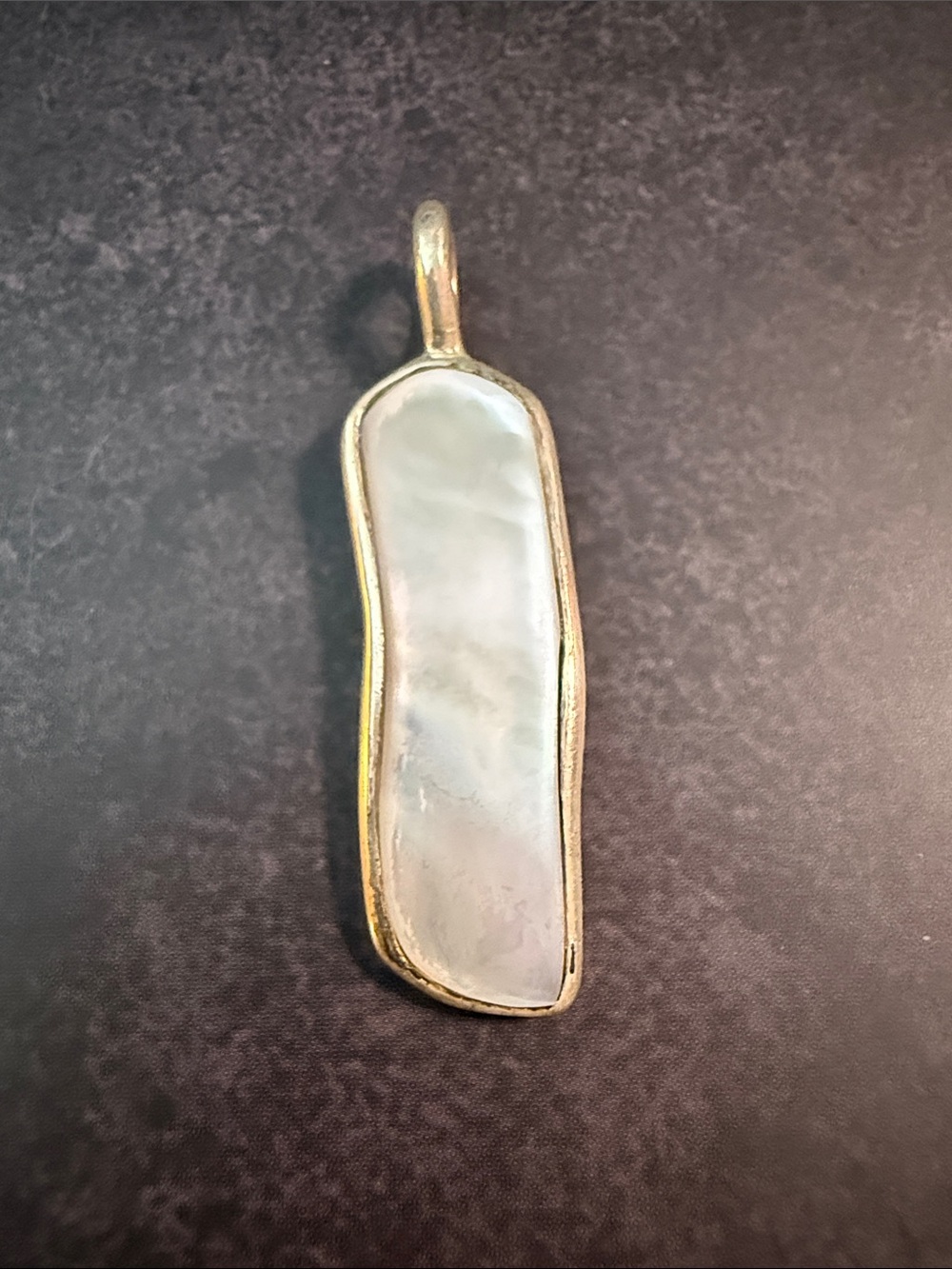 925 Sterling Silver Mother of Pearl Pendant 2” 10.69g